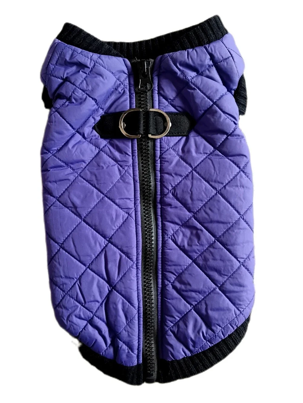 💜🖤 Gooby Dog Puffer Vest Quilted Jacket Large Purple Water Resistant Pet